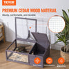 VEVOR Tortoise Habitat, Wooden Tortoise House Indoor & Outdoor, Tortoise Enclosure with Hanging Light Stand, 2-Room Reptile Enclosure Small Animal Cage for Gecko, Lizard, Snake 38 x24 x13 inch