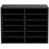 VEVOR Wood Literature Organizer, 12 Compartments, File Sorter with Removable Shelves, Mailboxes Slot for Office Home Classroom Mailrooms Organization, EPA Certified, Black