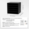 VEVOR Literature Organizers, 5 Compartments Office Mailbox with Adjustable Shelves, Wood Literature Sorter 13.9x12x13 inches for Office, Home, Classroom, Mailrooms Organization, EPA Certified, Black
