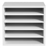 VEVOR Literature Organizers, 5 Compartments Office Mailbox with Adjustable Shelves, Wood Literature Sorter 13.9x12x13 inches for Office, Home, Classroom, Mailrooms Organization, EPA Certified, White