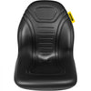 VEVOR Universal Lawn Tractor Seat Replacement, Compact High Back Mower Seat, Black Vinyl Forklift Seat, Central Drain Hole Skid Steer Seat with Mounting Bolt Patterns of 8\" x 11.5\" & 11.25\" x 11.5\