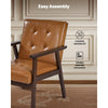 VEVOR Accent Chair, Mid Century Modern Armchair with Solid Wood Frame and Non-Slip Legs, Upholstered Leisure Chair with PU Leather and Soft Cushion, for Living Room, Bedroom, Office