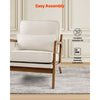VEVOR Accent Chair, Mid Century Modern Armchair with Solid Wood Frame and Non-Slip Legs, Upholstered Leisure Chair with Linen Fabric and 5.7 in Thickened Cushion, for Living Room, Bedroom, Office
