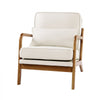 VEVOR Accent Chair, Mid Century Modern Armchair with Solid Wood Frame and Non-Slip Legs, Upholstered Leisure Chair with Linen Fabric and 5.7 in Thickened Cushion, for Living Room, Bedroom, Office