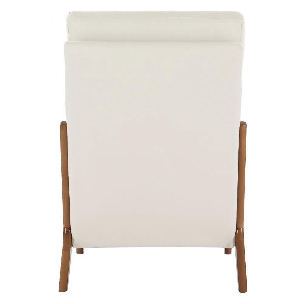 VEVOR Accent Chair, High Back Mid Century Modern Armchair with Solid Wood Frame and Non-Slip Legs, Upholstered Leisure Chair with Linen Fabric and 5.3 in Thickened Cushion, for Living Room, Bedroom