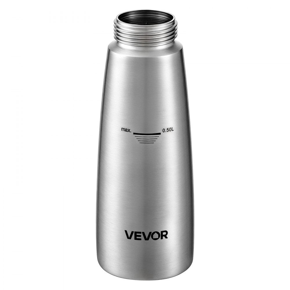 VEVOR Professional 304 Stainless Steel Whipped Cream Dispenser 500ml, Leak-Free Whipped Cream Maker, Whip Cream Canister with 3 Decorating Nozzles & Cleaning Brush, N₂O Chargers (Not Included)