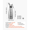 VEVOR Professional 304 Stainless Steel Whipped Cream Dispenser 1000ml, Leak-Free Whipped Cream Maker, Whip Cream Canister with 3 Decorating Nozzles & Cleaning Brush, N₂O Chargers (Not Included)