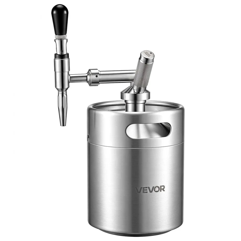 VEVOR Nitro Cold Brew Coffee Maker 135 oz Nitrogen Dispenser System, Home Brew Coffee Keg, Portable Nitrogen Infuser with Dispenser and Pressure Relieving Valve, Gift for Coffee Lovers