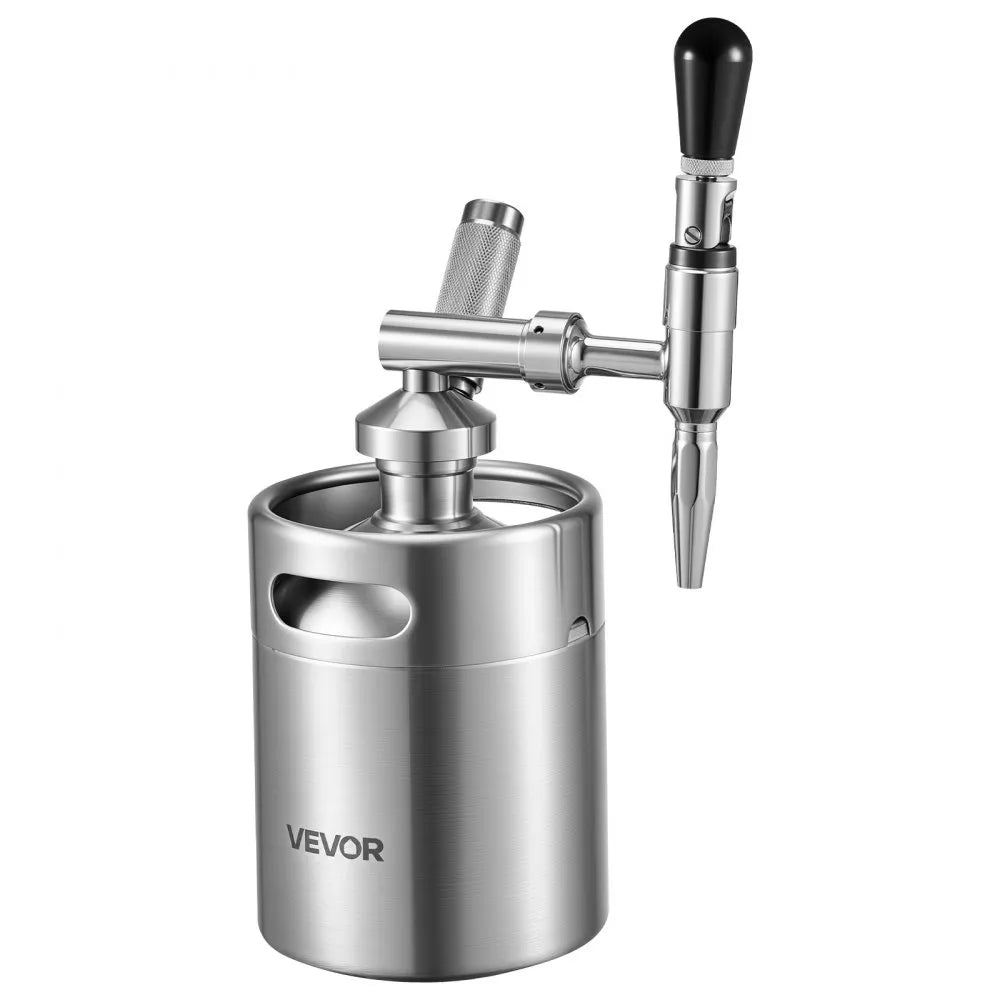 VEVOR Nitro Cold Brew Coffee Maker 68 oz Nitrogen Dispenser System, Home Brew Coffee Keg, Portable Nitrogen Infuser with Dispenser and Pressure Relieving Valve, Gift for Coffee Lovers