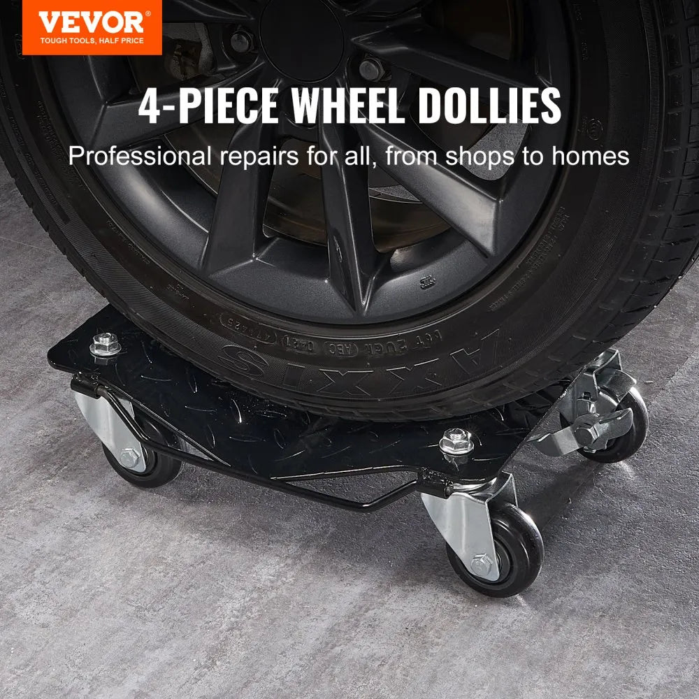 VEVOR Wheel Dolly, 6000 lbs/2722 kg Car Moving Dolly, Wheel Dolly Car Tire Stake Set of 4 Piece, Heavy-duty Car Tire Dolly Cart Moving Cars, Trucks, Trailers, Motorcycles, and Boats