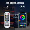 VEVOR 2 PCS 4 FT Whip Light, APP & RF Remote Control Led Whip Light, Waterproof RGB Chasing Lighted Whips with 4 Flags, for UTVs, ATVs, Motorcycles, RZR, Can-am, Trucks, Off-road, Go-karts