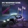 VEVOR 2 PCS 4 FT Whip Light, APP & RF Remote Control Led Whip Light, Waterproof RGB Chasing Lighted Whips with 4 Flags, for UTVs, ATVs, Motorcycles, RZR, Can-am, Trucks, Off-road, Go-karts
