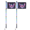 VEVOR 2 PCS 4 FT Whip Light, APP & RF Remote Control Led Whip Light, Waterproof RGB Chasing Lighted Whips with 4 Flags, for UTVs, ATVs, Motorcycles, RZR, Can-am, Trucks, Off-road, Go-karts