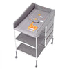 VEVOR Baby Changing Table, Portable Diaper Change Station with 3 Fabric Drawers and Lockable Wheels, Adjustable Height Multi-Functional Changing Station Table with Storage Organizer Nursery, Gray