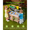 VEVOR Mud Kitchen, Outdoor Mud Kitchen for Kids, Wood Outdoor Play Kitchens with Stoves, Hooks, Sinks, Planting Shovels, Spatulas, Handle, Cookware Pots and Accessories, Play with Water and Sand