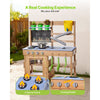 VEVOR Mud Kitchen, Outdoor Mud Kitchen for Kids, Wood Outdoor Play Kitchens with Stoves, Hooks, Sinks, Planting Shovels, Spatulas, Handle, Cookware Pots and Accessories, Play with Water and Sand