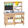 VEVOR Mud Kitchen, Outdoor Mud Kitchen for Kids, Wood Outdoor Play Kitchens with Stoves, Hooks, Sinks, Planting Shovels, Spatulas, Handle, Cookware Pots and Accessories, Play with Water and Sand