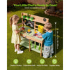 VEVOR Mud Kitchen, Outdoor Mud Kitchen for Kids, Wood Outdoor Play Kitchens with Stoves, Tank, Sink, Planting Shovels, Spatulas, Box, Cookware Pots and Accessories, Wooden Play Kitchens for Home, Lawn