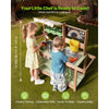 VEVOR Mud Kitchen, Outdoor Mud Kitchen for Kids, Wood Outdoor Play Kitchens with Spoons, Sink, Sunshade Canopy, Swivel Wheels, Cookware Pots and Accessories, Wooden Play Kitchens for Home, Lawn