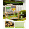 VEVOR Mud Kitchen, Outdoor Mud Kitchen for Kids, Wood Outdoor Play Kitchens with Spoons, Sink, Sunshade Canopy, Swivel Wheels, Cookware Pots and Accessories, Wooden Play Kitchens for Home, Lawn