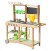 VEVOR Mud Kitchen, Outdoor Mud Kitchen for Kids, Wood Outdoor Play Kitchens with Spoons, Sink, Sunshade Canopy, Swivel Wheels, Cookware Pots and Accessories, Wooden Play Kitchens for Home, Lawn