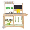 VEVOR Mud Kitchen, Outdoor Mud Kitchen for Kids, Wood Outdoor Play Kitchens with Spoons, Sink, Sunshade Canopy, Swivel Wheels, Cookware Pots and Accessories, Wooden Play Kitchens for Home, Lawn
