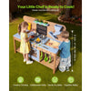 VEVOR Mud Kitchen, Outdoor Mud Kitchen for Kids, Wood Outdoor Play Kitchens with Stoves, Hooks, Double Sinks, Planting Shovels, Spatulas, Cookware Pots and Accessories, Play with Water and Sand