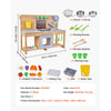 VEVOR Mud Kitchen, Outdoor Mud Kitchen for Kids, Wood Outdoor Play Kitchens with Stoves, Hooks, Double Sinks, Planting Shovels, Spatulas, Cookware Pots and Accessories, Play with Water and Sand