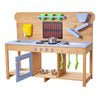 VEVOR Mud Kitchen, Outdoor Mud Kitchen for Kids, Wood Outdoor Play Kitchens with Stoves, Hooks, Double Sinks, Planting Shovels, Spatulas, Cookware Pots and Accessories, Play with Water and Sand