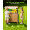 VEVOR Mud Kitchen, Outdoor Mud Kitchen for Kids, Wood Outdoor Play Kitchens with Spoons, Sink, Tank, Sunshade Canopy, Shovels, Cookware Pots and Accessories, Wooden Play Kitchens for Home, Lawn