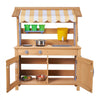 VEVOR Mud Kitchen, Outdoor Mud Kitchen for Kids, Wood Outdoor Play Kitchens with Spoons, Sink, Tank, Sunshade Canopy, Shovels, Cookware Pots and Accessories, Wooden Play Kitchens for Home, Lawn