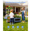 VEVOR Mud Kitchen, Outdoor Mud Kitchen for Kids, Wood Outdoor Play Kitchens with Planting Box, Critter Catcher Container, Tank, Sink, Cookware Pots and Accessories, Wooden Play Kitchens for Lawn, Yard