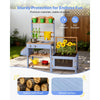 VEVOR Mud Kitchen, Outdoor Mud Kitchen for Kids, Wood Outdoor Play Kitchens with Planting Box, Critter Catcher Container, Tank, Sink, Cookware Pots and Accessories, Wooden Play Kitchens for Lawn, Yard