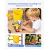 VEVOR Mud Kitchen, Outdoor Mud Kitchen for Kids, Wood Outdoor Play Kitchens with Planting Box, Critter Catcher Container, Tank, Sink, Cookware Pots and Accessories, Wooden Play Kitchens for Lawn, Yard