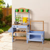 VEVOR Mud Kitchen, Outdoor Mud Kitchen for Kids, Wood Outdoor Play Kitchens with Planting Box, Critter Catcher Container, Tank, Sink, Cookware Pots and Accessories, Wooden Play Kitchens for Lawn, Yard