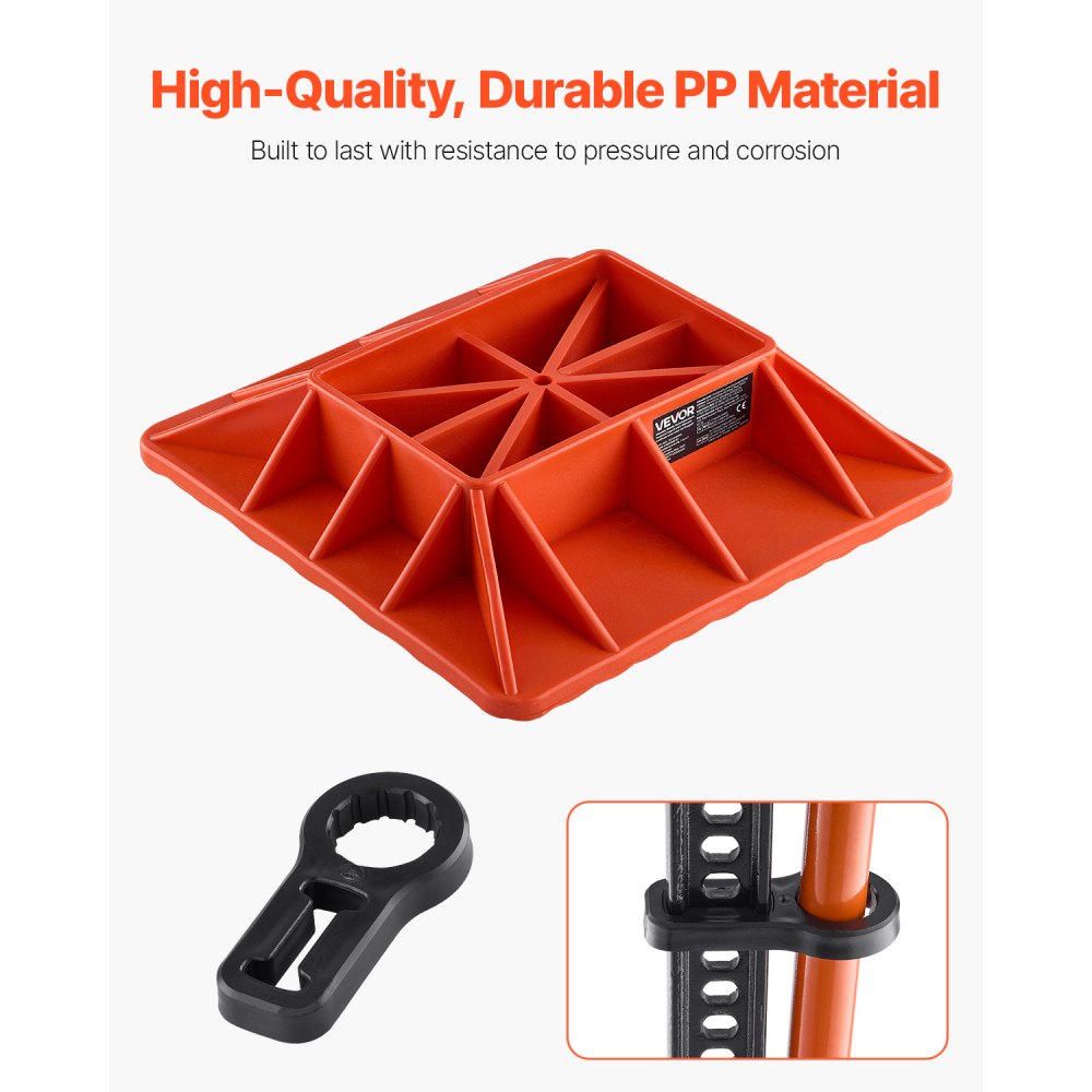 VEVOR High Lift Jack Base and Handle Keeper, 11.6" x 11.6" Off Road Jack Stand Base with 7000 Pound Capacity, Heavy-Duty Farm Jacks Support Stand for Most Jacks with 7.3" x 4.7" Base, Red