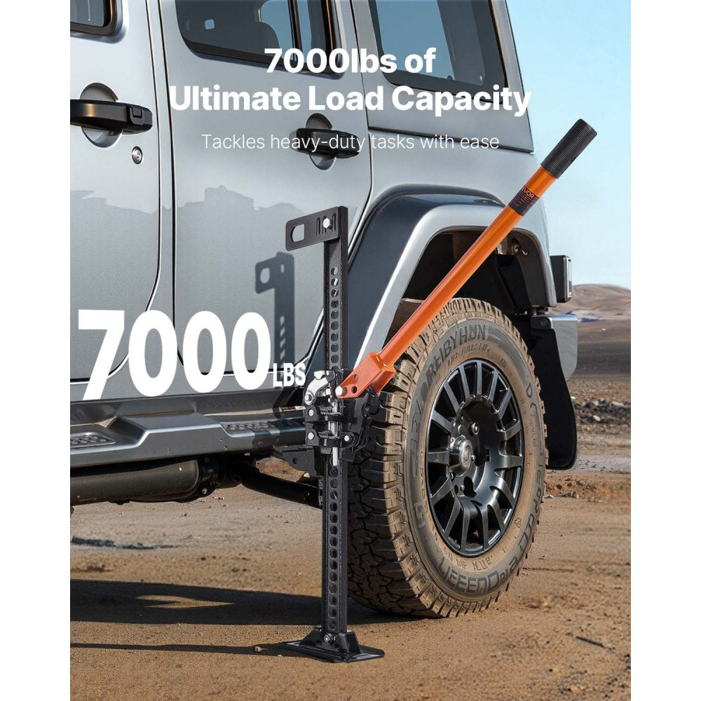 VEVOR Farm Jack, 33" Utility High Lift Farm Jack, 3.18 Ton (7,000 lbs) Capacity Ratcheting Off Road Utility Jacks, Heavy-Duty Lift Jacks with 5.12"-28" Lifting Range for Tractor, Truck, SUV