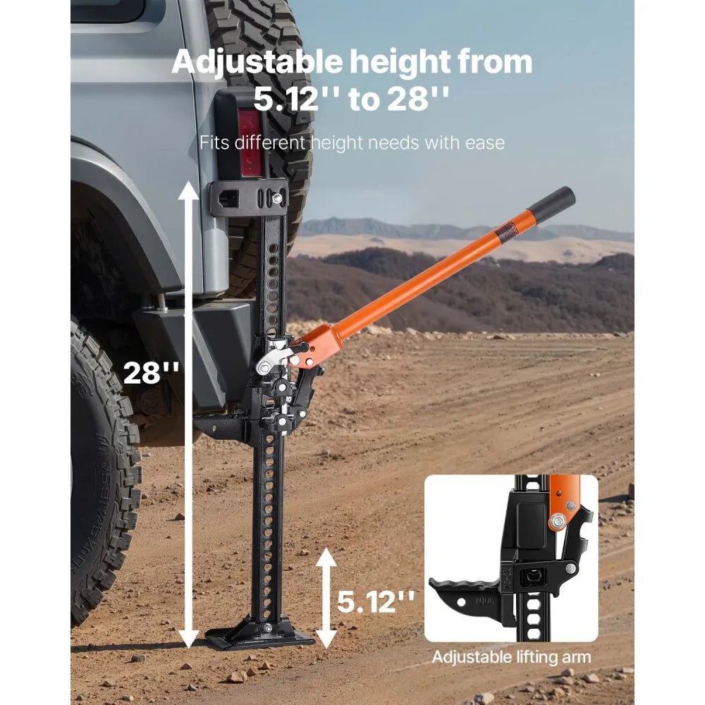 VEVOR Farm Jack, 33" Utility High Lift Farm Jack, 3.18 Ton (7,000 lbs) Capacity Ratcheting Off Road Utility Jacks, Heavy-Duty Lift Jacks with 5.12"-28" Lifting Range for Tractor, Truck, SUV