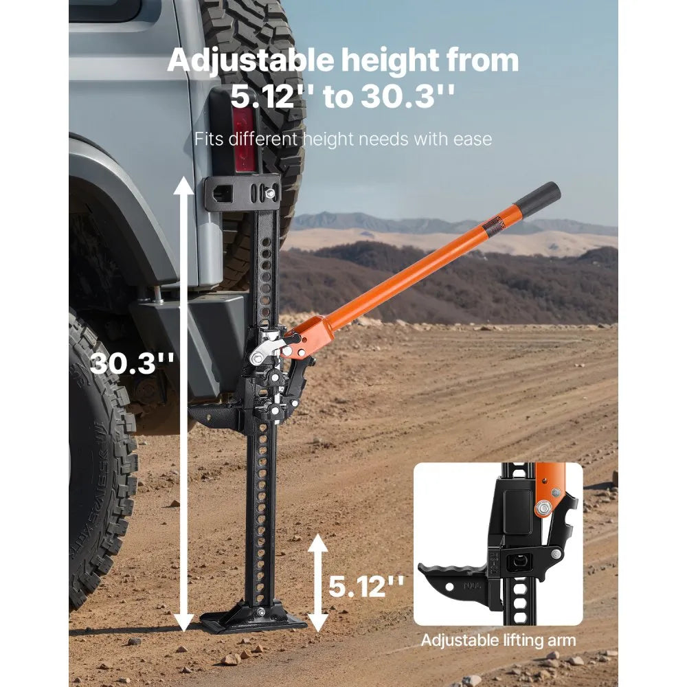 VEVOR Farm Jack, 36" Utility High Lift Farm Jack, 3.18 Ton (7,000 lbs) Capacity Ratcheting Off Road Utility Jacks, Heavy-Duty Lift Jacks with 5.12"-30.3" Lifting Range for Tractor, Truck, SUV