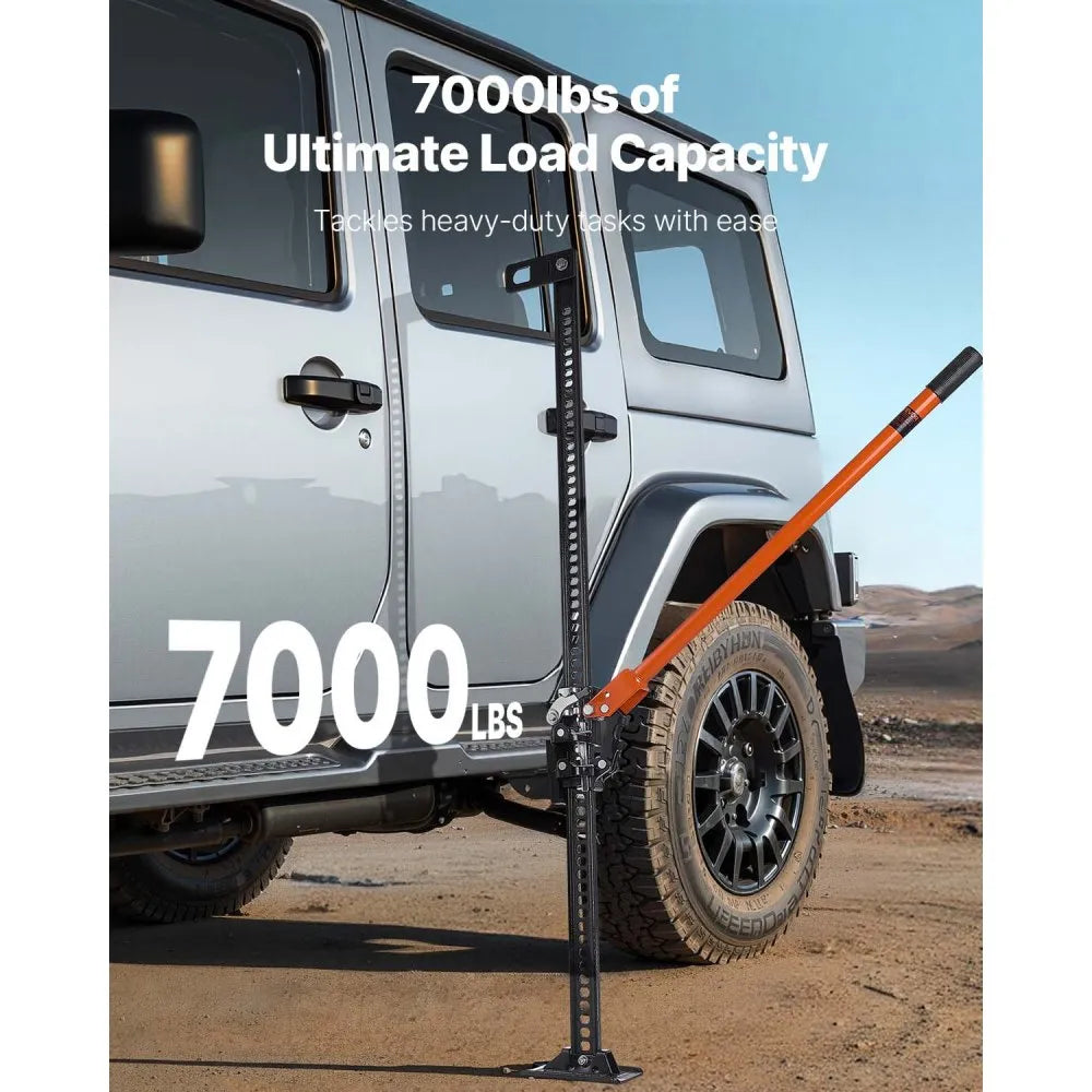 VEVOR Farm Jack, 48" Utility High Lift Farm Jack, 3.18 Ton (7,000 lbs) Capacity Ratcheting Off Road Utility Jacks, Heavy-Duty Lift Jacks with 5.12"-42.5" Lifting Range for Tractor, Truck, SUV