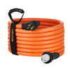VEVOR 50 Amp Generator Cord, 30 Feet, 125/250V RV Power Cord NEMA 14-50P to SS2-50R with Twist Lock, Grip Handle, Heavy Duty 6AWG/3 + 8AWG/1 Generator Cable, for RV Camper Generator to House, Orange