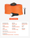VEVOR 50 Amp Generator Cord, 30 Feet, 125/250V RV Power Cord NEMA 14-50P to SS2-50R with Twist Lock, Grip Handle, Heavy Duty 6AWG/3 + 8AWG/1 Generator Cable, for RV Camper Generator to House, Orange