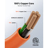 VEVOR 50 Amp Generator Cord, 50 Feet, 125/250V RV Power Cord NEMA 14-50P to SS2-50R with Twist Lock, Grip Handle, Heavy Duty 6AWG/3 + 8AWG/1 Generator Cable, for RV Camper Generator to House, Orange