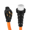 VEVOR 50 Amp Generator Cord, 50 Feet, 125/250V RV Power Cord NEMA 14-50P to SS2-50R with Twist Lock, Grip Handle, Heavy Duty 6AWG/3 + 8AWG/1 Generator Cable, for RV Camper Generator to House, Orange
