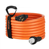 VEVOR 50 Amp Generator Cord, 50 Feet, 125/250V RV Power Cord NEMA 14-50P to SS2-50R with Twist Lock, Grip Handle, Heavy Duty 6AWG/3 + 8AWG/1 Generator Cable, for RV Camper Generator to House, Orange