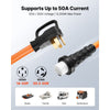 VEVOR 50 Amp Generator Cord, 25 Feet, 125/250V RV Power Cord NEMA 14-50P to SS2-50R with Twist Lock, Grip Handle, Heavy Duty 6AWG/3 + 8AWG/1 Generator Cable, for RV Camper Generator to House, Orange