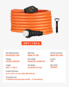 VEVOR 50 Amp Generator Cord, 25 Feet, 125/250V RV Power Cord NEMA 14-50P to SS2-50R with Twist Lock, Grip Handle, Heavy Duty 6AWG/3 + 8AWG/1 Generator Cable, for RV Camper Generator to House, Orange