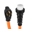 VEVOR 50 Amp Generator Cord, 25 Feet, 125/250V RV Power Cord NEMA 14-50P to SS2-50R with Twist Lock, Grip Handle, Heavy Duty 6AWG/3 + 8AWG/1 Generator Cable, for RV Camper Generator to House, Orange