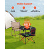 VEVOR Folding Camping Table, Portable Outdoor Lightweight Picnic Table, 600D Oxford Fabric Waterproof Canvas Travel Beach Tables, with 4 Cup Holders, Carry Bag, for Tailgating Camping Picnic, Black