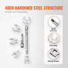 VEVOR Crowfoot Wrench Set, 3/8" Drive 20-Piece Crows Foot Wrench Set with 2 Extension Bars and EVA Tool Organizer,40CR Material with Mirror Chrome Finish, SAE 3/8"-7/8" and Metric 10-22 mm,